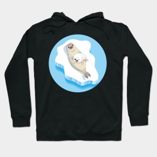 Cute seals family cartoon character design. vector Illustration. Hoodie